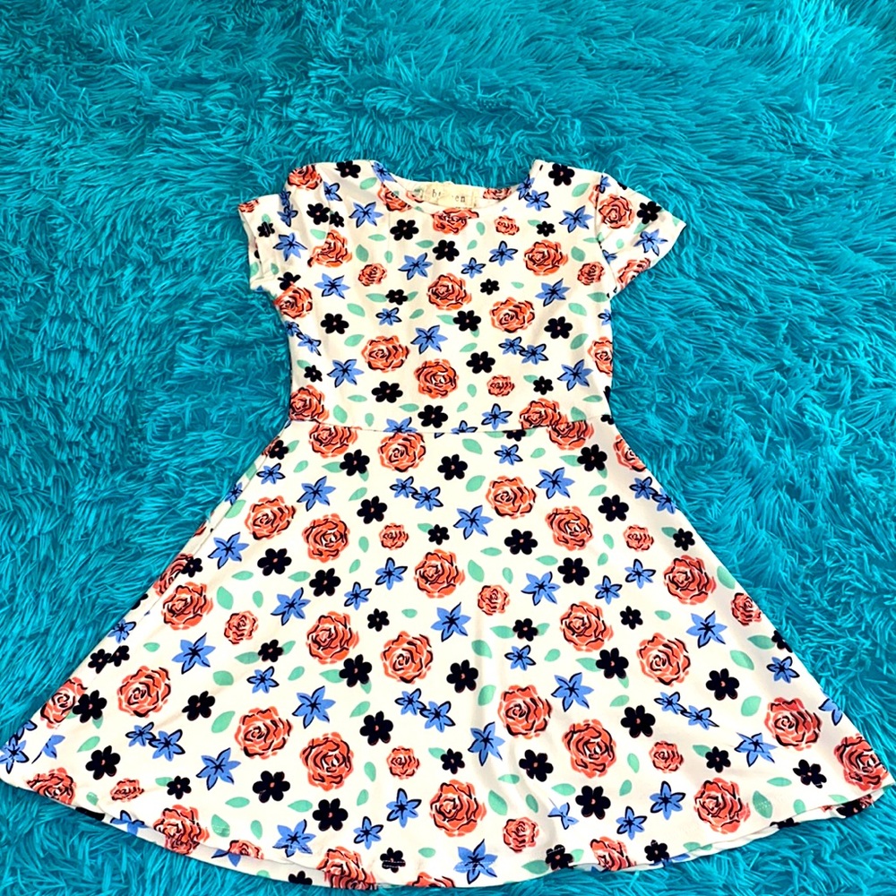 Floral dress with heart cutout